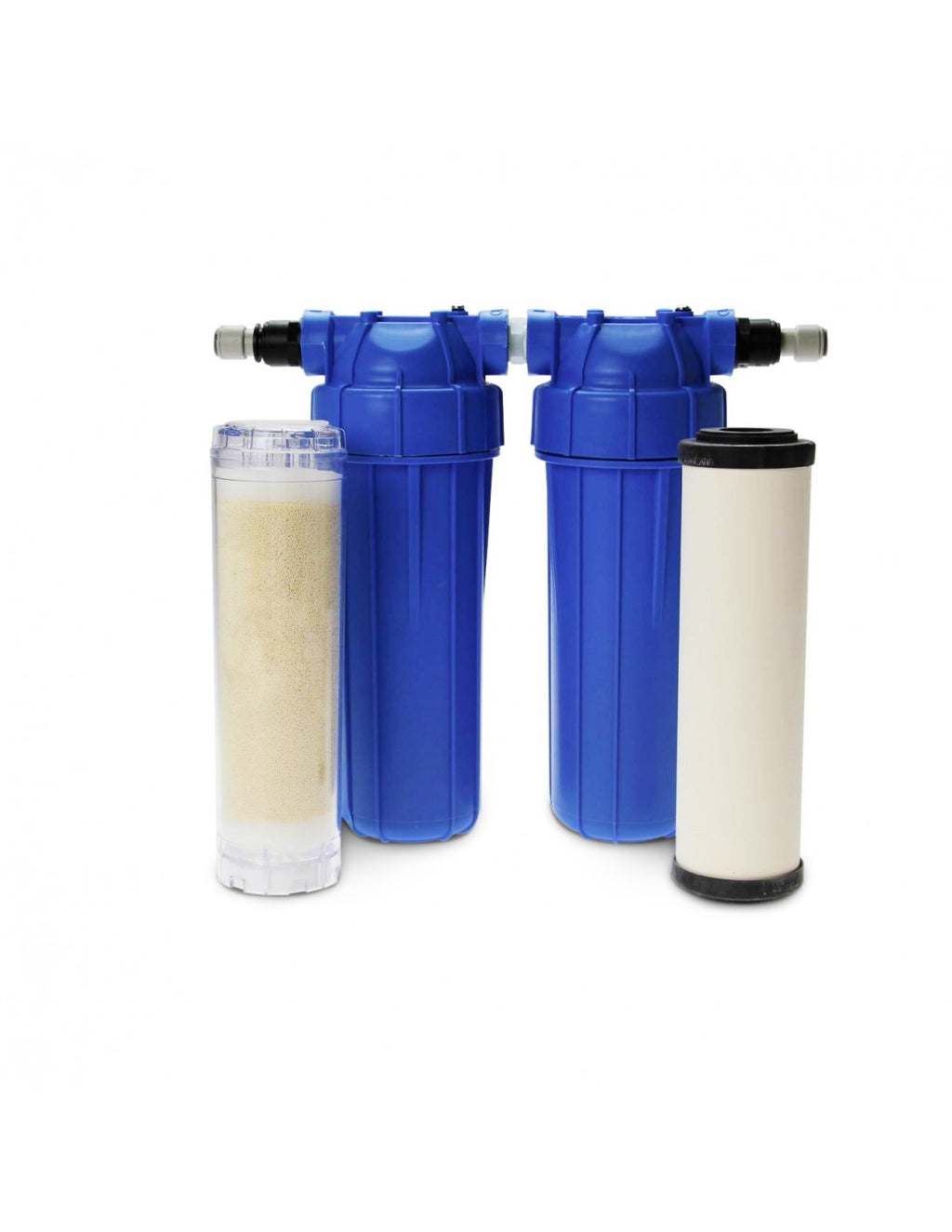 Blue 10" Anti-Kalk Untertischfilter mit 1x Filterpatrone KF 16, 1x Leerkartusche & Resin