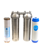 Duo-Wasserfilter Untertisch mit Ultrafilter und Aktivkohlefilter(10μ) inkl Anschluss-Set
