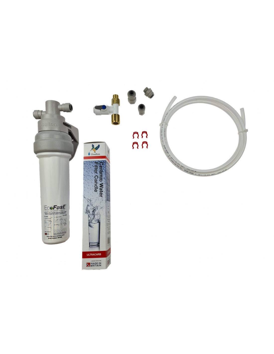 Eco Fast PushFit Filtergehäuse Untertisch mit KF12 Ultracarb inkl. Anschluss-Set