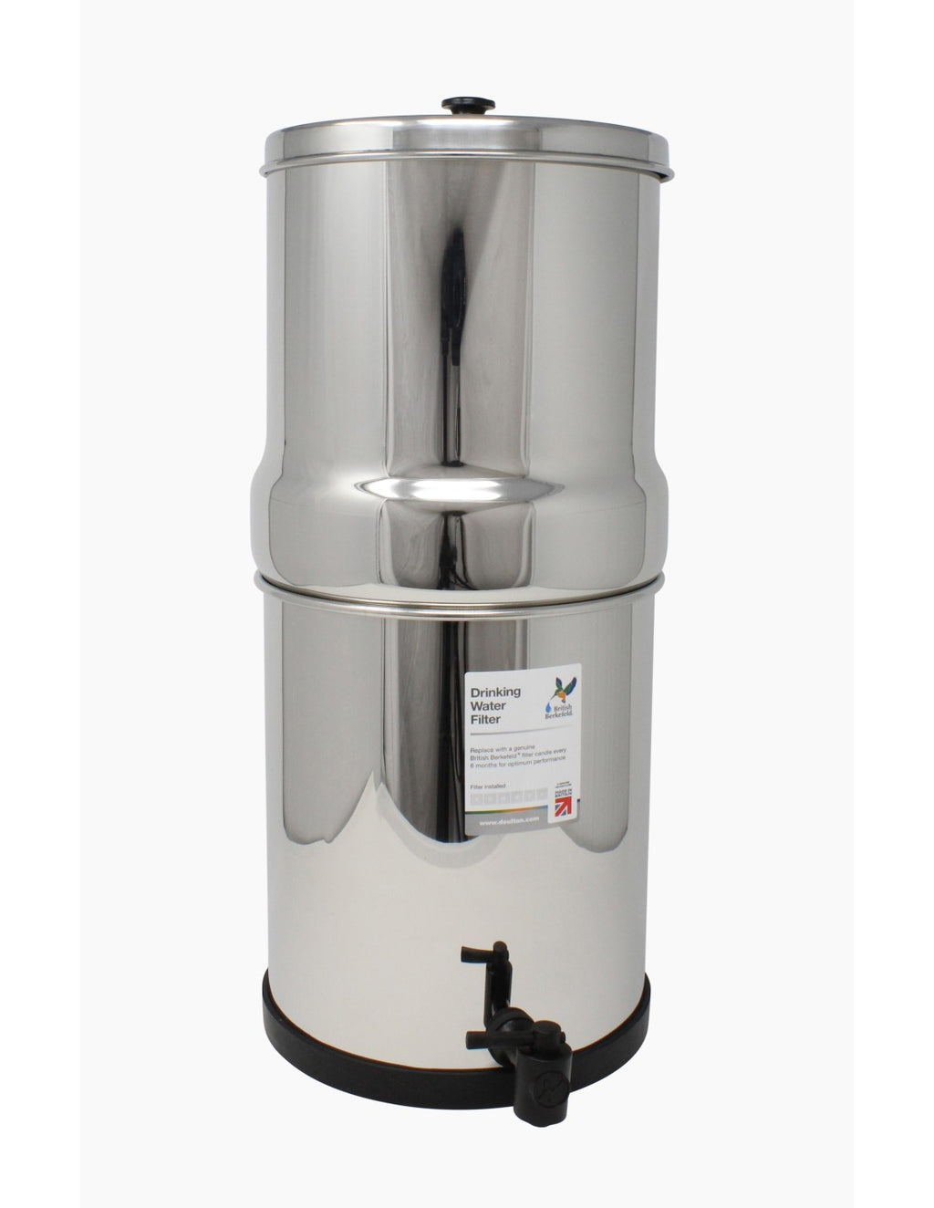 British Berkefeld Edelstahl-Gravitationsfilter 8,5L + 2 Doulton Ultra Sterasyl Filterpatronen (KF 7)