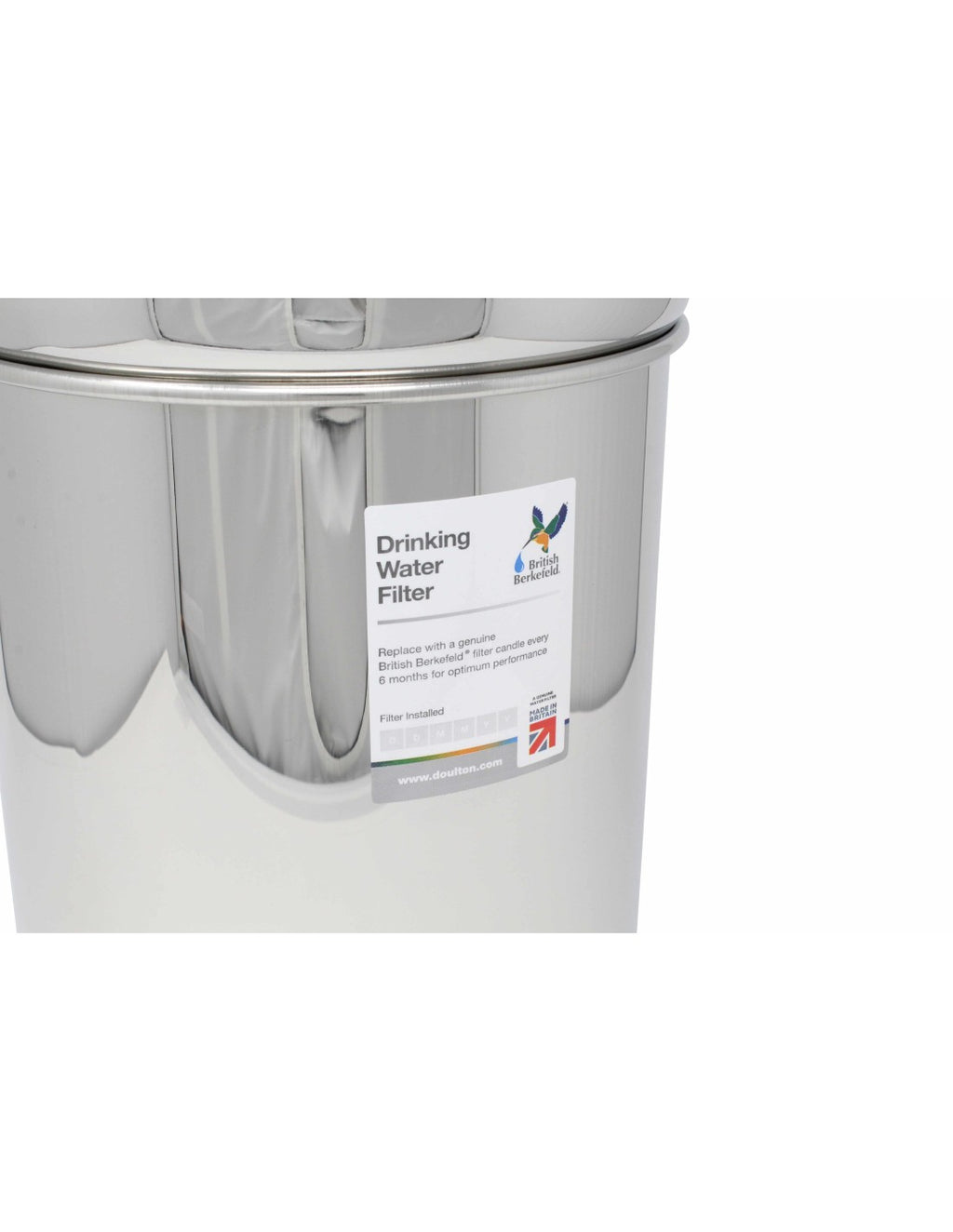 British Berkefeld Edelstahl-Gravitationsfilter 8,5L + 2 Doulton Ultra Sterasyl Filterpatronen (KF 7)