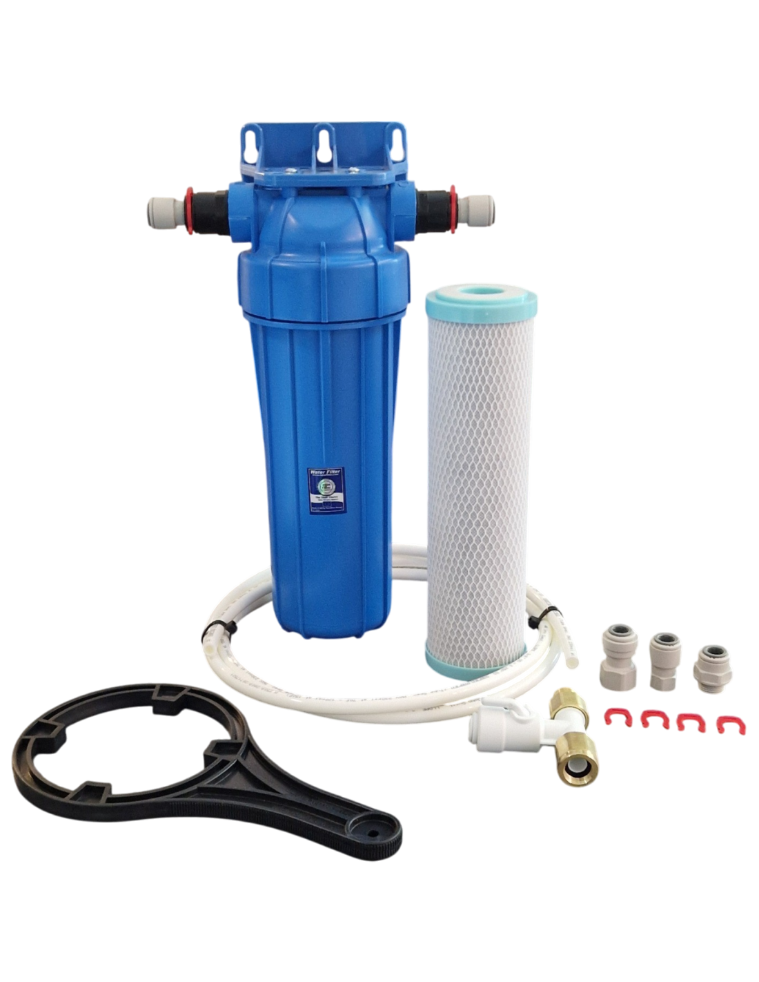 SET Blue 10" mit 2in1 Aktivkohle- und Ultrafilter AFUF500 mit Anschluss-Set