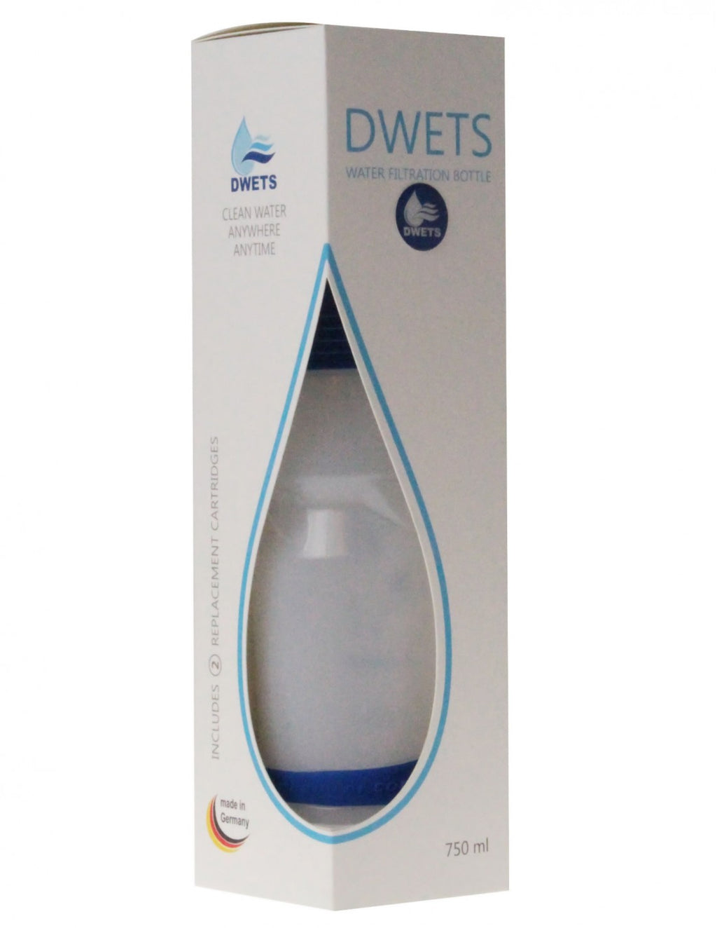 Trinkflasche mit Filter in verschiedenen Farben DWETS Water Filter Bottle