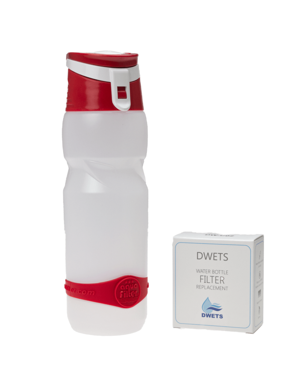 Trinkflasche mit Filter in verschiedenen Farben DWETS Water Filter Bottle