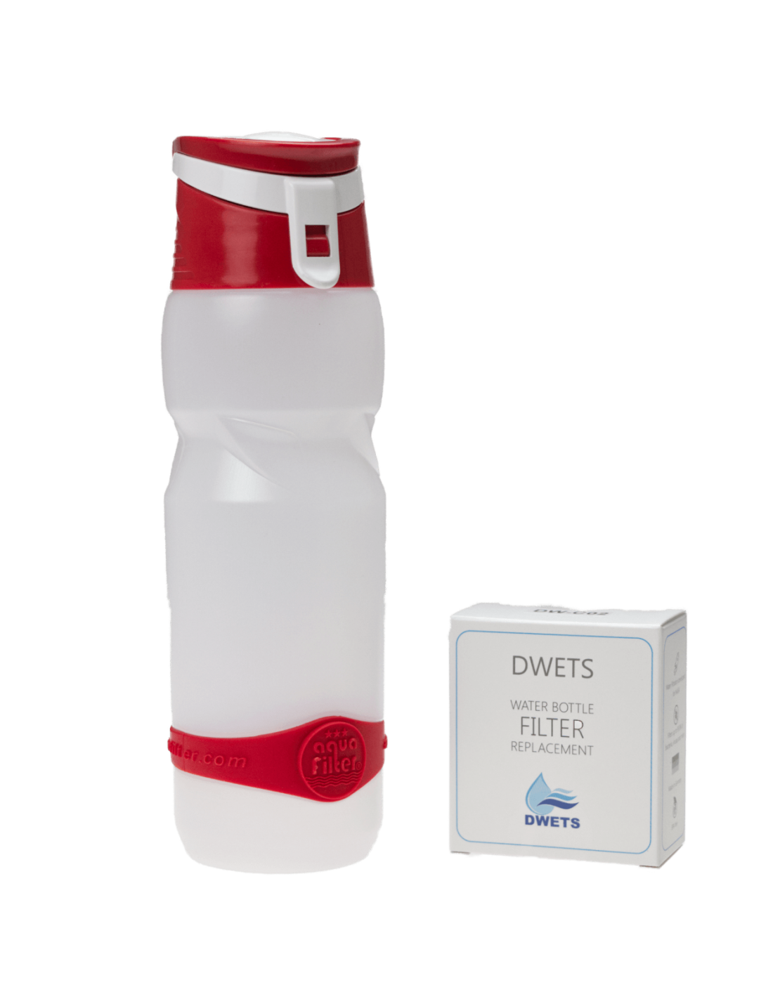 Trinkflasche mit Filter in verschiedenen Farben DWETS Water Filter Bottle